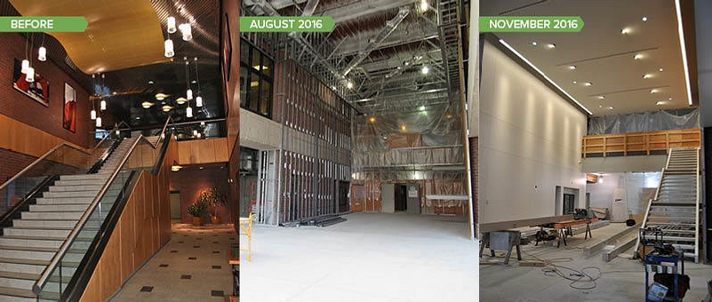 1 Before and Progress Monroe level lobby