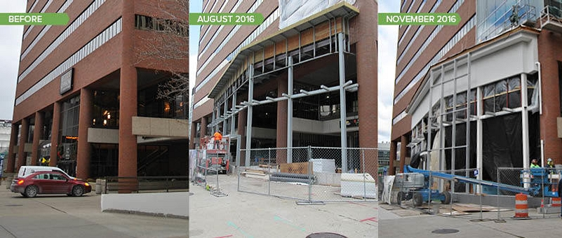 1 Before and Progress Exterior Sidewalk 1