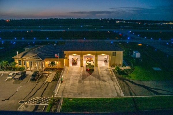 OAK Naples ARFF Front Exterior Dusk