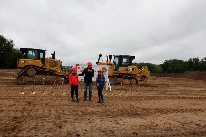 Tom Trout with Students